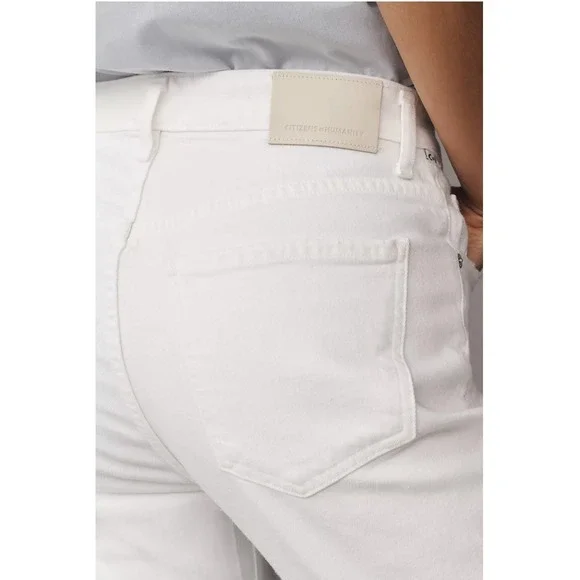 NWT Citizens of Humanity Zurie Ankle High‎ Rise Straight Jeans White Size 28